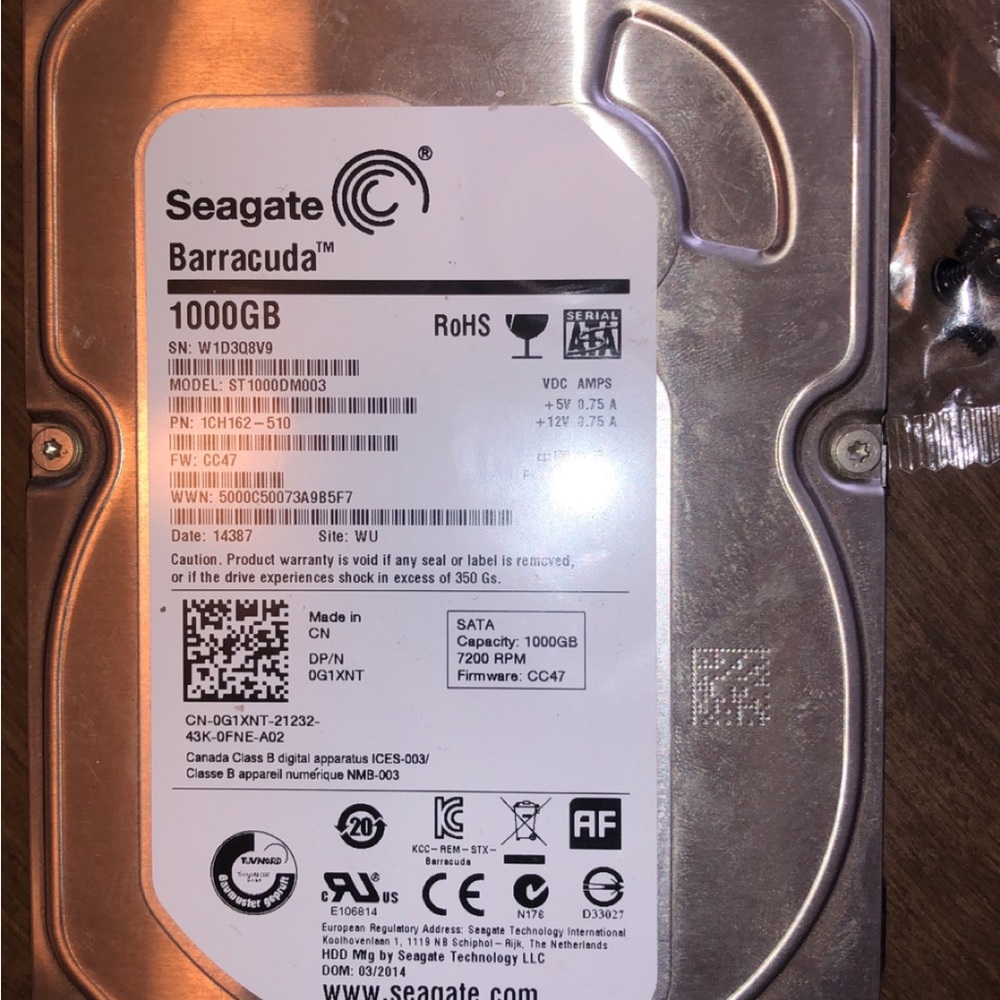 HDD Seagate barracuda std1000dm003 REFURBISHED